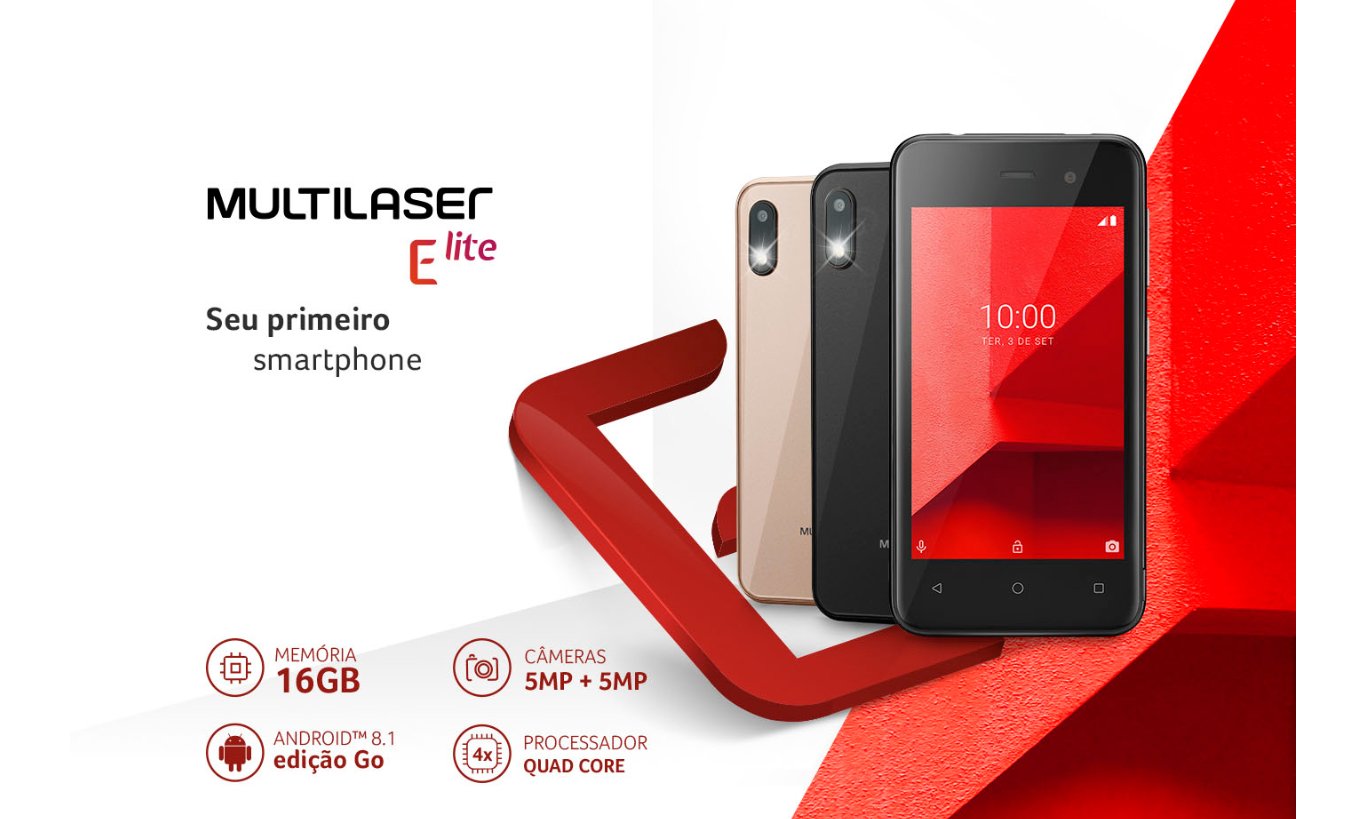Smartphone Multilaser E Lite 16GB 512MB de RAM Tela 4